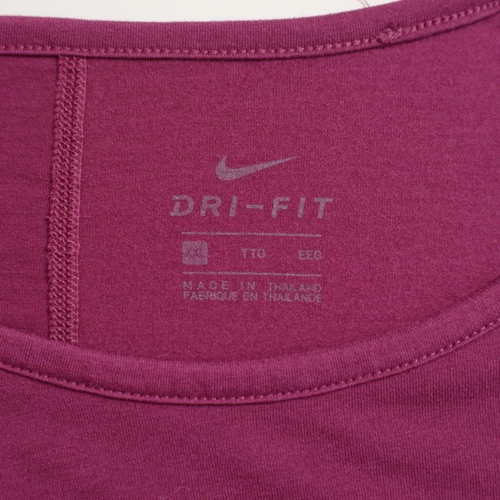 Nike Oversized‎ T-shirt Short Sleeve Top Scoop Neck Purple -2XL- Polyester Rayon
